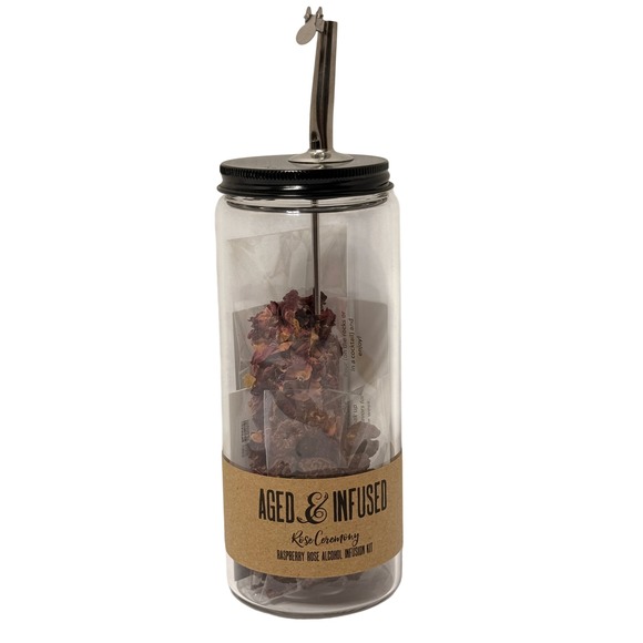 Aged & Infused Other - Aged Infused‎ Rose Ceremony Raspberry Rose Alcohol Infusion Kit DIY Cocktail Jar
